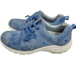 Nurse Mates Velocity Blue Leather Slip Resistant Shoes Women's Size 7.5M